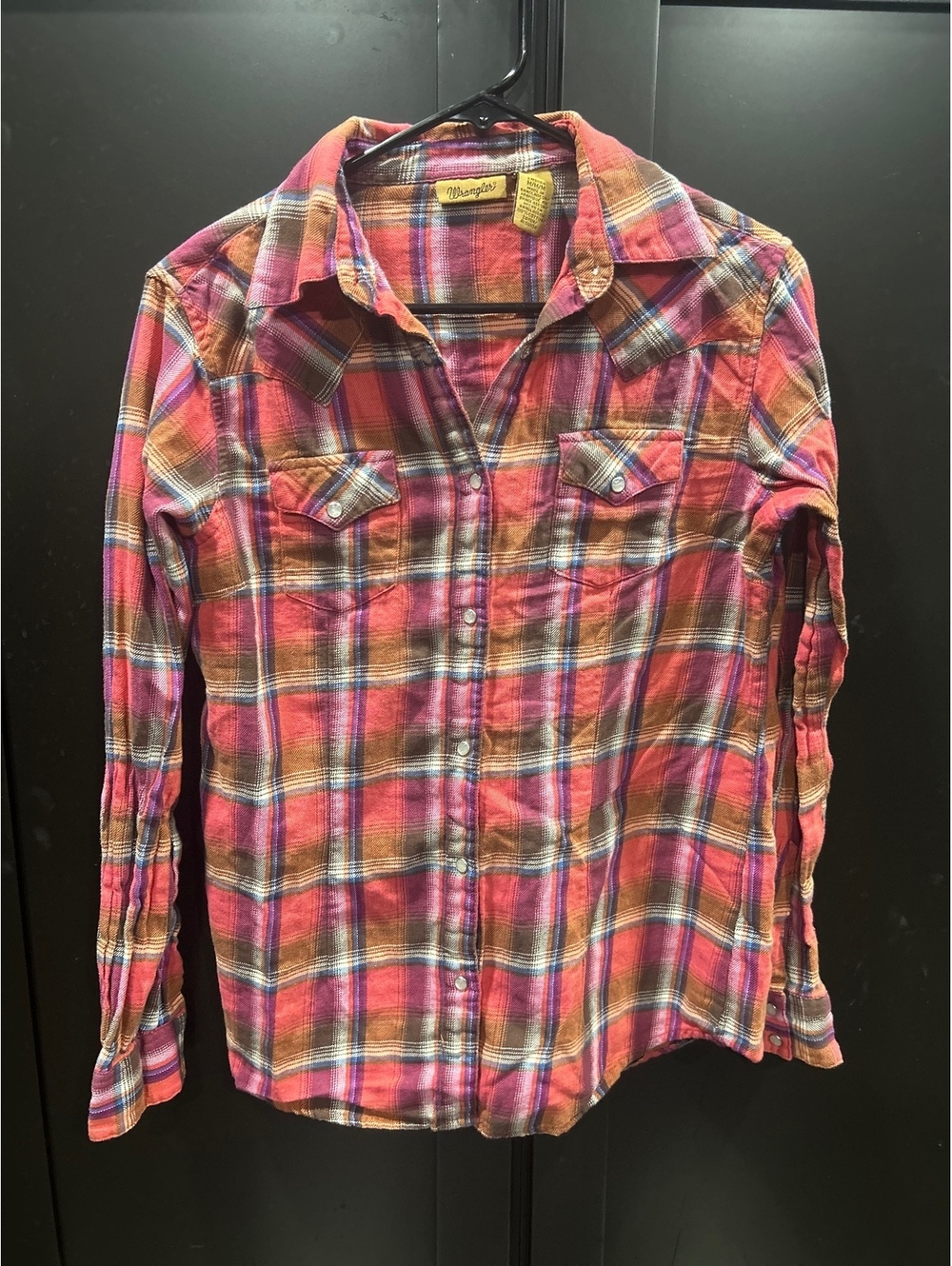 Wrangler Women’s Medium Red Plaid Cotton Western Shirt
